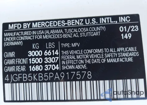 2023 Mercedes-Benz Gle 450 4Matic from USA, damaged, VIN 4JGFB5KB5PA917578